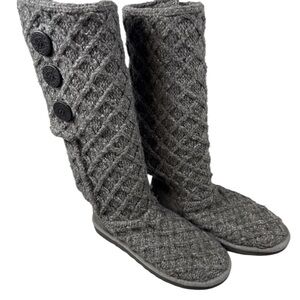 UGG Australia Lattice Cardy Womens Size 7 Gray Grey Knit Winter Tall Boots 3066